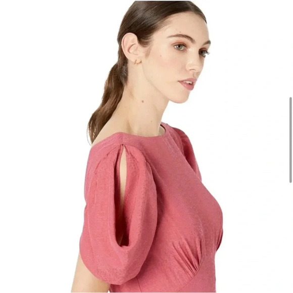 NWT Ted Baker Tulip Pink Paneled Midi Tea Dress - Picture 3 of 10